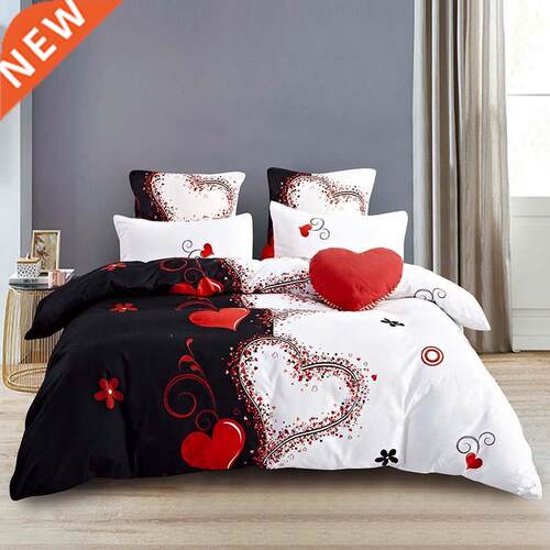 Home Living Luxury 3D Colorful Hearts Print 2/3Pcs Soft Duve