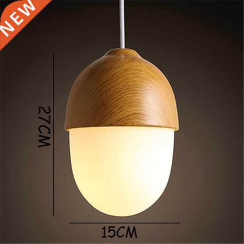 Wood LED Pendant Lamp Living Room Bedroom Nut Pendant Light