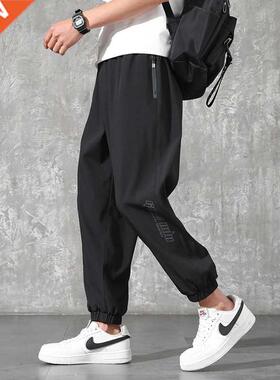 Summer Quick Dry Baggy Sweatpants Men Sportswear Black Jogge