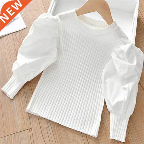 Girls Puff Sleeve T-irt Spring 2022 New Children's Faion