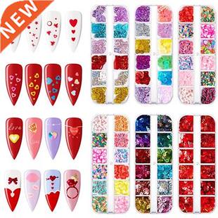 12 Grids Mixed Valentine's Day Nail Art Sequins Soft