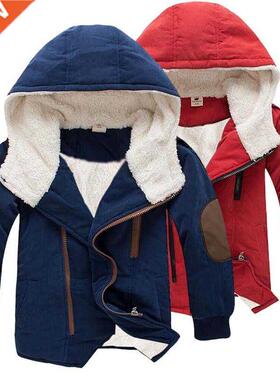 2-10 Year Winter Plus Fleece Warm GIrls Boys Jacket Cotton T