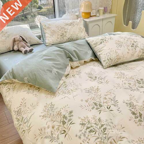 AB double-sided florals print 100% cotton Bedding Set queen