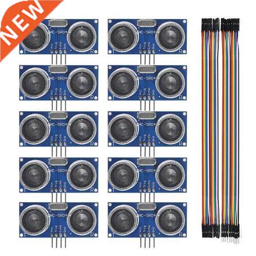 10Pcs HC-SR04 Ultrasonic Module Distance Sensor With Dupont