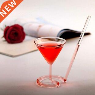 Glass Cup Spiral Cocktail Glass Revolving Martini Creative