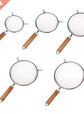 New Stainless Steel Double Mesh Strainer Colander Sieve Sift