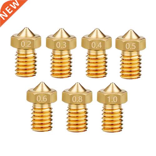 20pcs 0.2-1.0mm M6 Threaded Brass Nozzle Extruder Hot End Ki