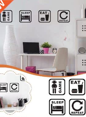 Eat Sleep Game Game Wall Sticker Self Adhesive Dormitory