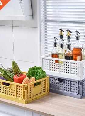 Folding Storage Basket Plastic Container Fruit Baskets Desk