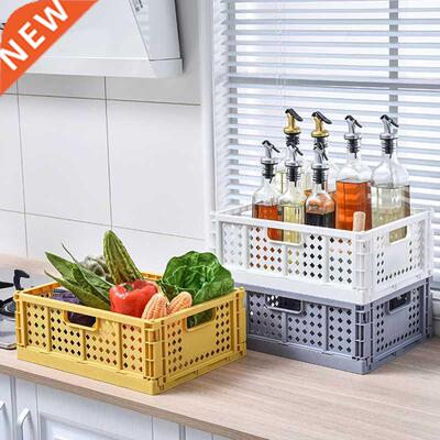 Folding Storage Basket Plastic Container Fruit Baskets Desk