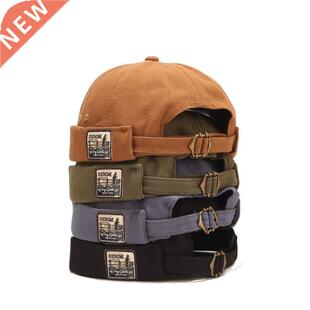 Vintage Docker Cap Brimless Hat Breathable Beanie Hats Cotto