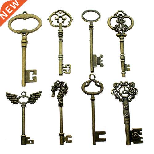 2pcs Big Key Pendant Charms Antique Bronze Color Key Charms