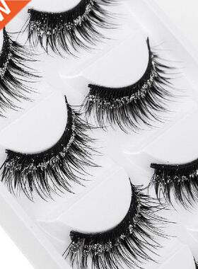 5 Pairs Long Thick Glitter Artificial Eyelaes Cosmetics