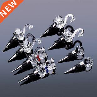 4 Styles Exquisite Swan Crystal Ball Bear Red Wine Stopper