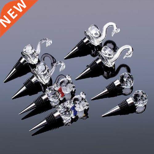 4 Styles Exquisite Swan Crystal Ball Bear Red Wine Stopper