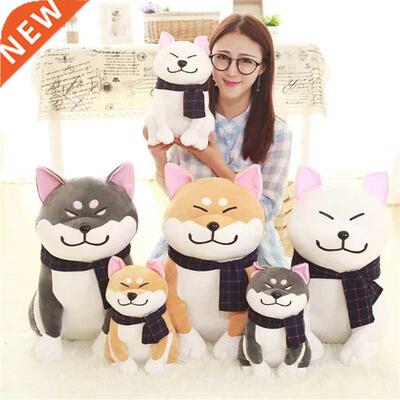 1PC Wear Scarf Shiba Inu Dog Plush Toy Soft Stuffed Dog Toy