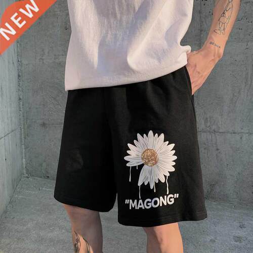 Summer Men's Shorts Sports Korean Fashion Setwear Printed F