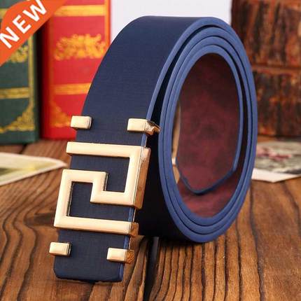 Pattern Metal Button High Quality Smooth Buckle Mens Belts .