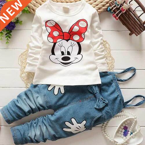 Girls Set Baby Clothes Cartoon Minnie Long Sleeve Tops T-i