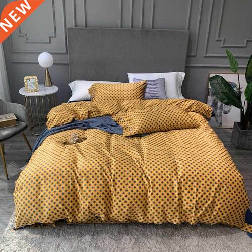 Svetanya Nordic Yellow Geometric Egyptian Cotton Satin Bedli