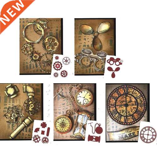 Gears Water Pipe Pocket Watch Hourglass Clock Sets Metal Cu