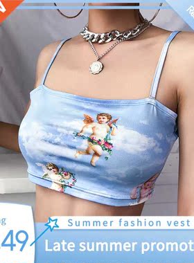 2022 Street style Women camisole Sling Top Vest Sleeveless C