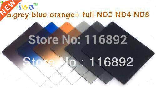 6pcs color filter Gradual grey blue orange+ full ND2 ND4 ND8