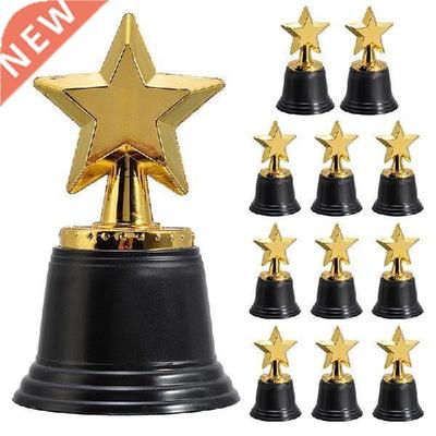 12 Pcs Plastic Golden Cups Award Trophy Star Shape Winners
