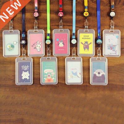 Cartoon Plastic Bus ID Card Holder Case Badge Retractable Re