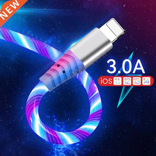 Flow USB Data Cable For iPhone 13 12 Pro Max 11 XS XR X 8 7