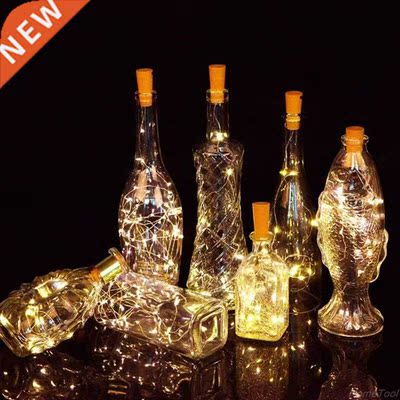 10/20 LED Solar Wine Bottle Cork Shaped String Lights Night