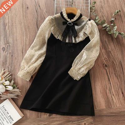 Ruffl Dresses for Girls Princess Elegant Bow Dress for Kids