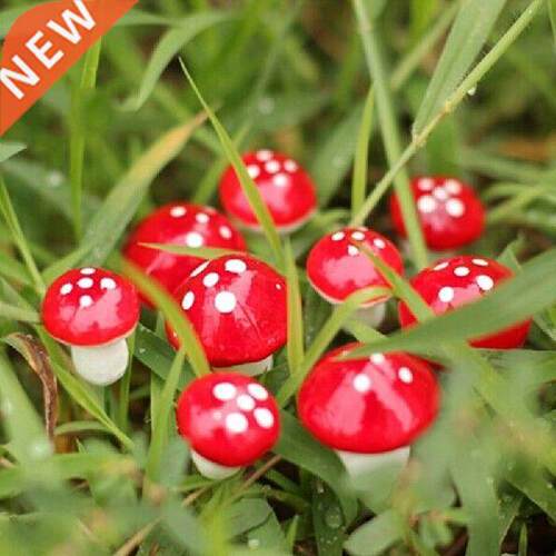10Pcs/Set Mini Mushroom Artificial Miniatures Fairy Garden