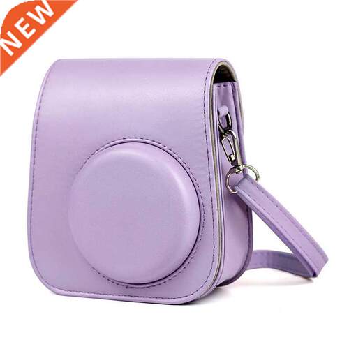 Portable Instant Camera Case Bag Holder PU Leather with Shou