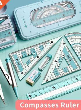 Professional compasses ruler set triangle straightedge multi