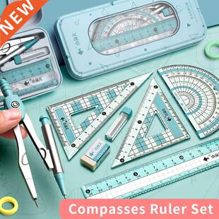 Professional compasses ruler set triangle straightedge multi