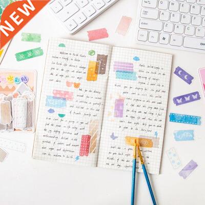 45Pcs Fre Assorted Rainbow Watercolor Decorative Stickers