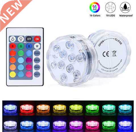 10 LED Pool Light Battery Operated Underwater Lam RGB Subme