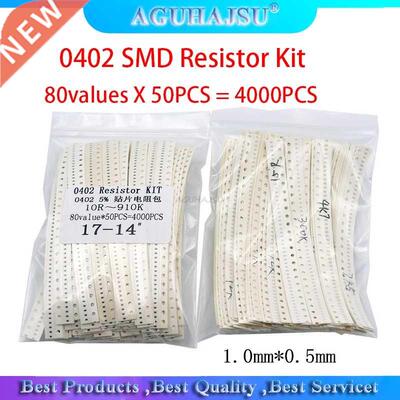 4000PCS 0402 SMD Resistor Kit ssorted Kit 10R-910K ohm 5% 8