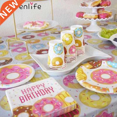 Donut Party Kt Paper Cups Plate Napkns ce Cream Balloon
