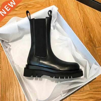 New Luxuy Chelsea Boots Women Ankle Boots Chunky Winte Sho