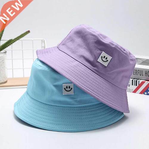 Fashion Women Bucket Hat New Candy Colors Smile Face Sun Hat