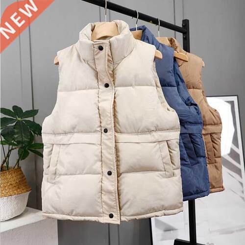 Women's Thickening Winter Jackets Single Breasted Sleeveless