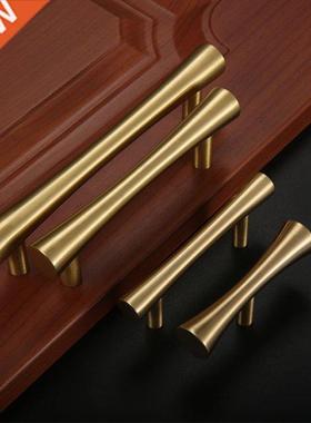 64/96/128MM Brass Furniture Handle Door Pulls Wardrobe Dress