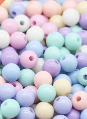 CHONGAI 100Pcs 8mm Candy Color Acrylic Round Ball Spacer Bea