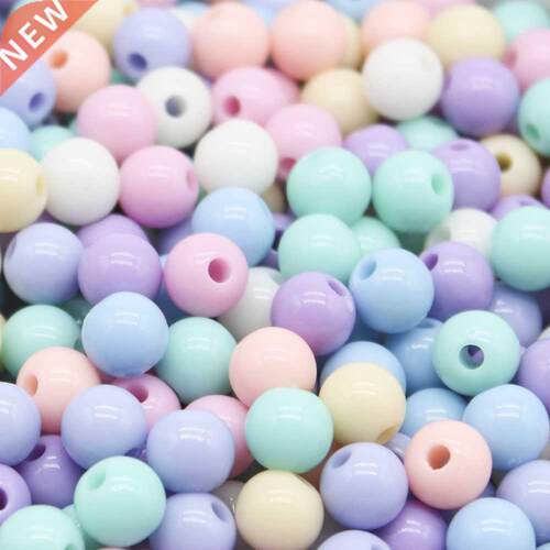 CHONGAI 100Pcs 8mm Candy Color Acrylic Round Ball Spacer Bea