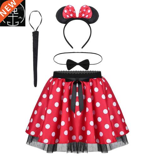 Chrstmas Mnn Mouse Costume Polka Dots Tutu Skrt wth