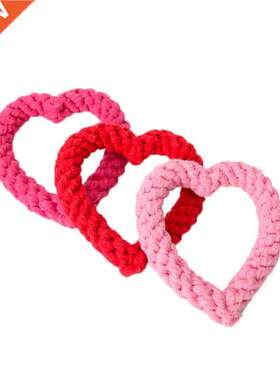 1 Set Braided Rope Tug Toys Puppy Molar Toys Lovely Heart