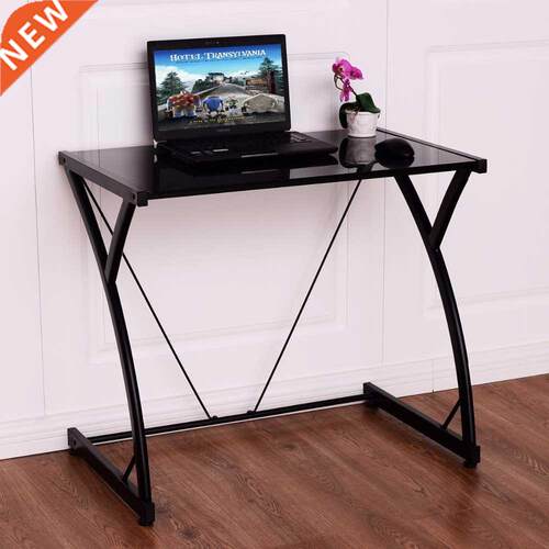 Go Glass Top Computer Desk PC Laptop Table Writing
