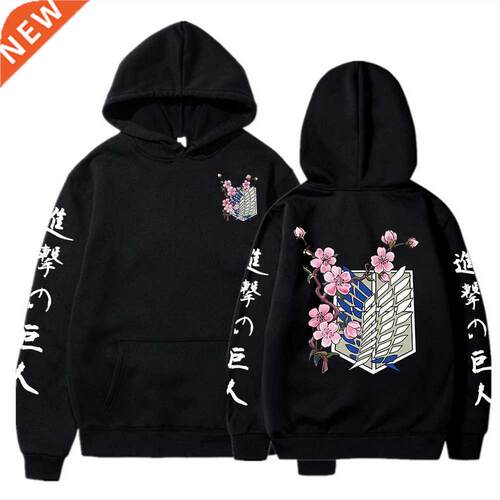 Japanese Anime Graphic Hoodies Men Attack on Titan Pullover